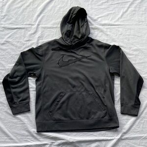 Nike Therma-Fit  Fleece Men's Large Charcoal Gray Hoodie Embroidered Logo